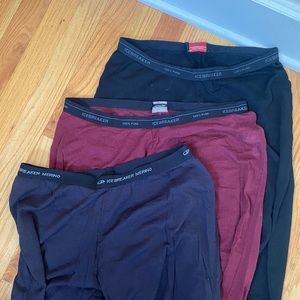 3 Icebreaker wool base layer leggings size L